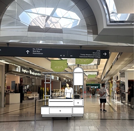 Retail kiosk space for lease at Lansdowne shopping center